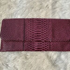 Faux Leather Eggplant Purple Clutch